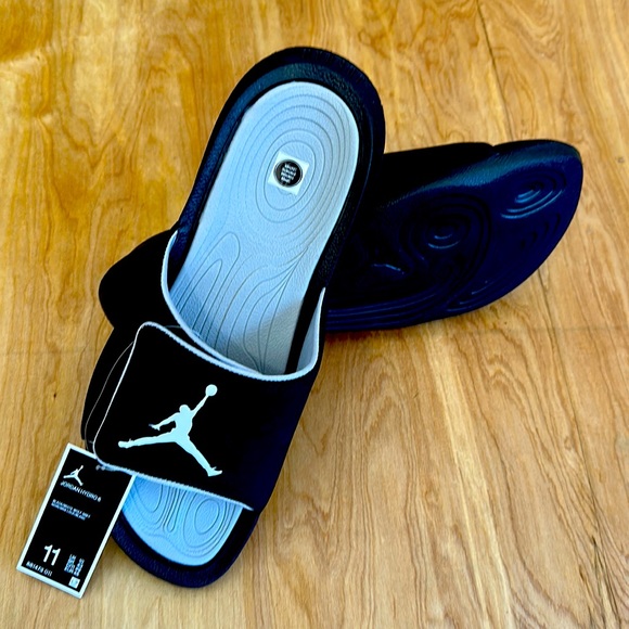 Jordan Other - Nike Air Jordan Hydro 6 Men’s Slides Black/White/Grey Gray Jumpman Sandals Sz 11